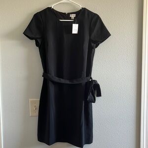 J. Crew Short-Sleeve Belted Suiting Dress